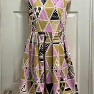 ModCloth Dear Creatures A-line Geometric Print Dress MCM-EUC- Size XS